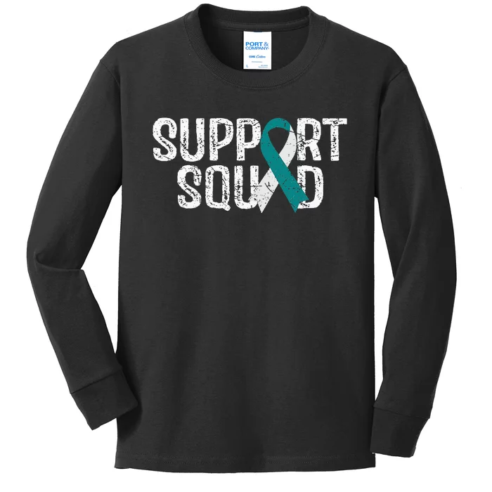 Support Squad Cervical Cancer Awareness Kids Long Sleeve Shirt