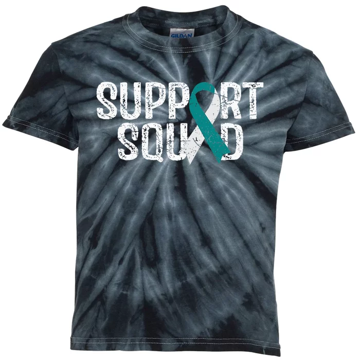 Support Squad Cervical Cancer Awareness Kids Tie-Dye T-Shirt