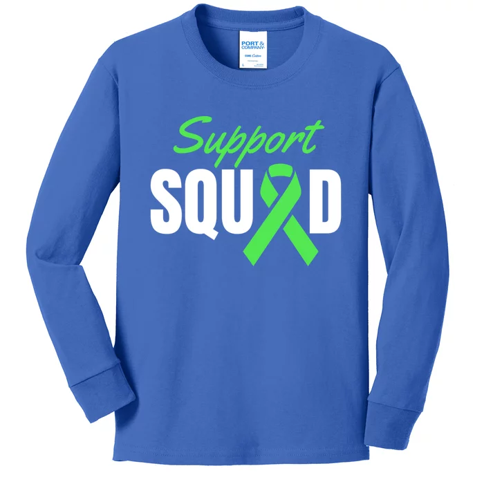 Support Squad Celiac Disease Awareness Green Ribbon Gift Kids Long Sleeve Shirt