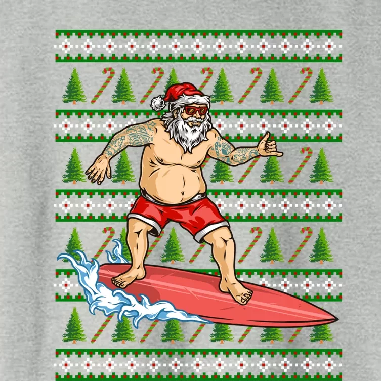 Santa Surfing Chistmas Season Gift Women's Crop Top Tee