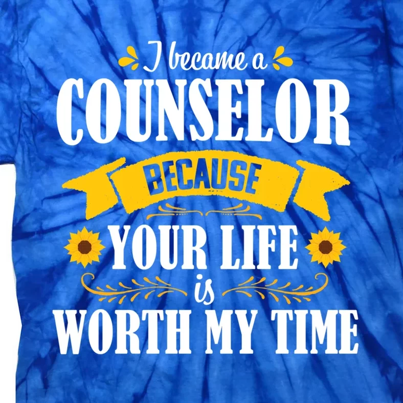 Sunflower School Counselor Guidance Appreciation Gift Great Gift Tie-Dye T-Shirt