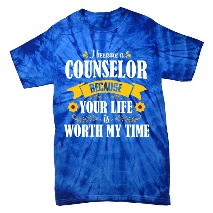 Sunflower School Counselor Guidance Appreciation Gift Great Gift Tie-Dye T-Shirt