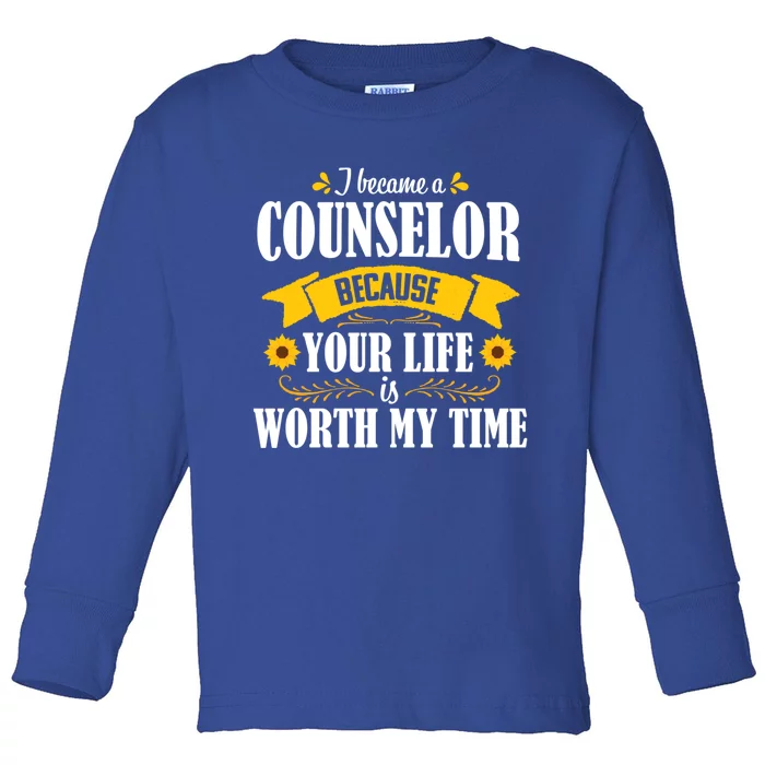 Sunflower School Counselor Guidance Appreciation Gift Great Gift Toddler Long Sleeve Shirt