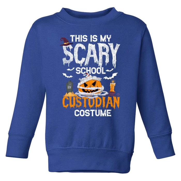 Scary School Custodian Funny Halloween Janitor Graphic Great Gift Toddler Sweatshirt