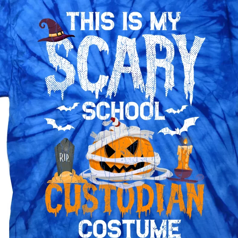 Scary School Custodian Funny Halloween Janitor Graphic Great Gift Tie-Dye T-Shirt