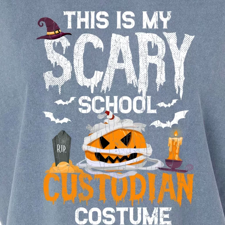 Scary School Custodian Funny Halloween Janitor Graphic Great Gift Garment-Dyed Women's Muscle Tee