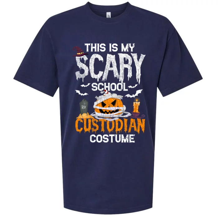 Scary School Custodian Funny Halloween Janitor Graphic Great Gift Sueded Cloud Jersey T-Shirt