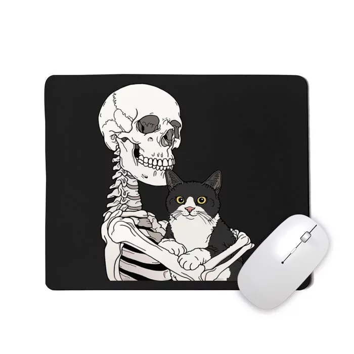 Spooky Skeleton Cat Costume Mousepad