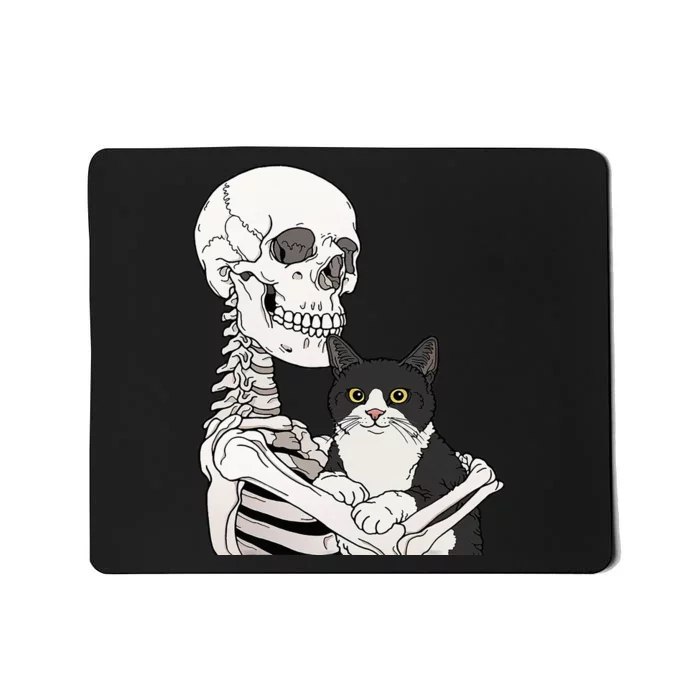 Spooky Skeleton Cat Costume Mousepad