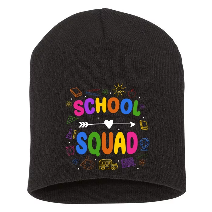 School Squad Colorful Education Fun Short Acrylic Beanie