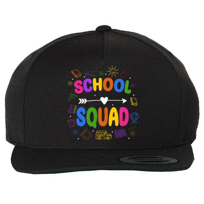 School Squad Colorful Education Fun Wool Snapback Cap