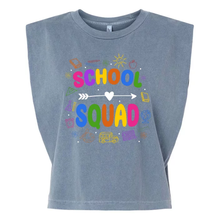 School Squad Colorful Education Fun Garment-Dyed Women's Muscle Tee