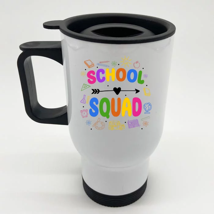 School Squad Colorful Education Fun Front & Back Stainless Steel Travel Mug