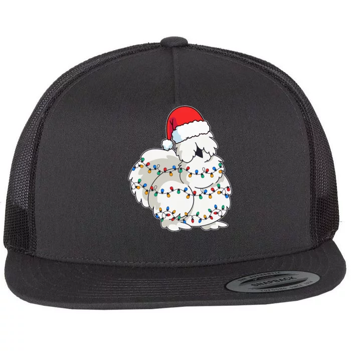 Silkie Silky Chicken Funny Christmas Flat Bill Trucker Hat