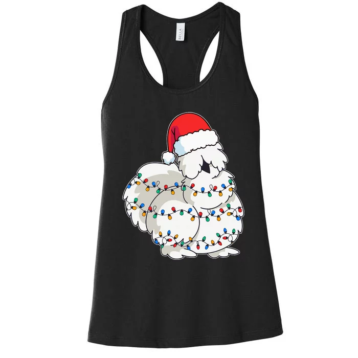 Silkie Silky Chicken Funny Christmas Women's Racerback Tank