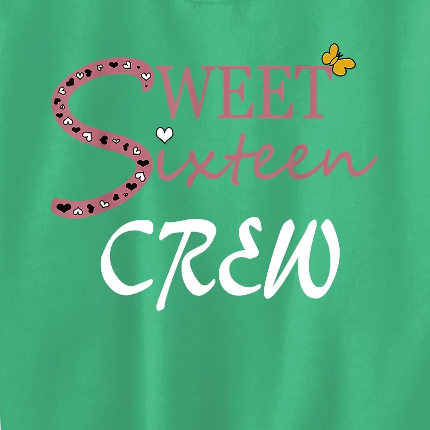 Sweet Sixteen Crew, Celebración De Cumpleaños 16 Tripulación Kids Sweatshirt