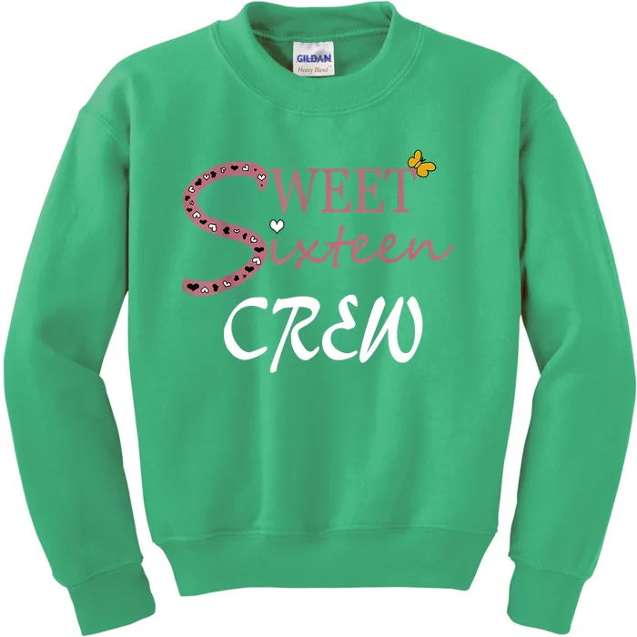 Sweet Sixteen Crew, Celebración De Cumpleaños 16 Tripulación Kids Sweatshirt