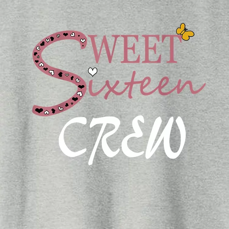 Sweet Sixteen Crew, Celebración De Cumpleaños 16 Tripulación Women's Crop Top Tee