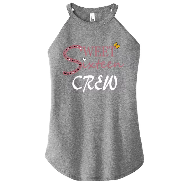 Sweet Sixteen Crew, Celebración De Cumpleaños 16 Tripulación Women’s Perfect Tri Rocker Tank