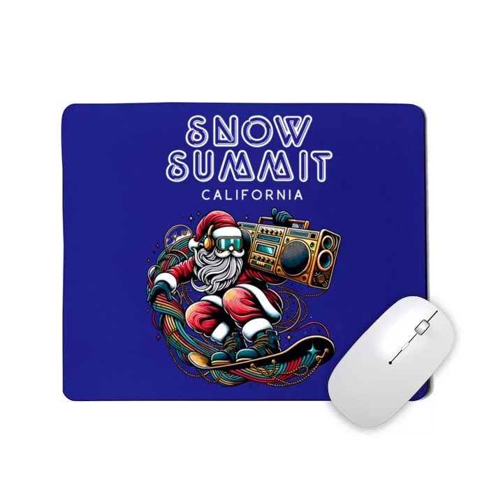 Snow Summit California Cool Snowboard Christmas Santa Gift Mousepad