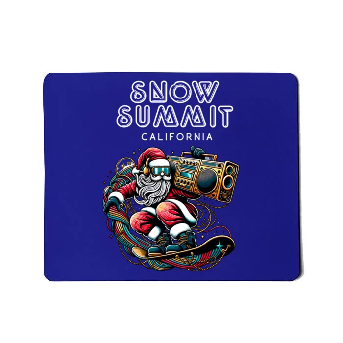 Snow Summit California Cool Snowboard Christmas Santa Gift Mousepad