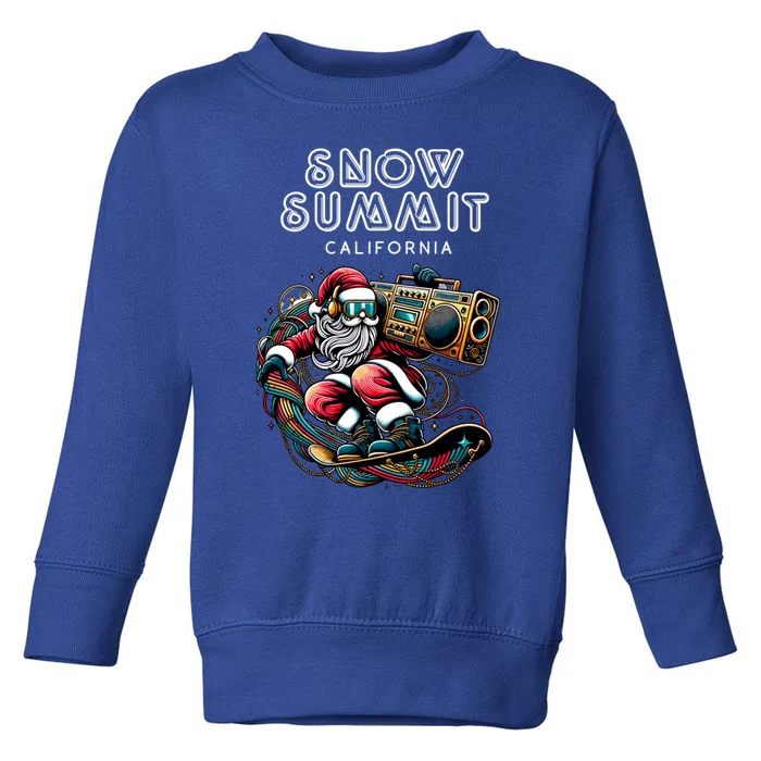 Snow Summit California Cool Snowboard Christmas Santa Gift Toddler Sweatshirt