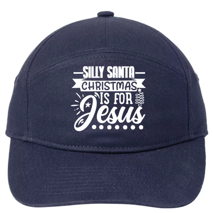 Silly Santa Christmas Is For Jesus Holiday 7-Panel Snapback Hat