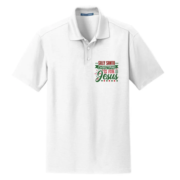 Silly Santa Christmas Is For Jesus Holiday Dry Zone Grid Performance Polo