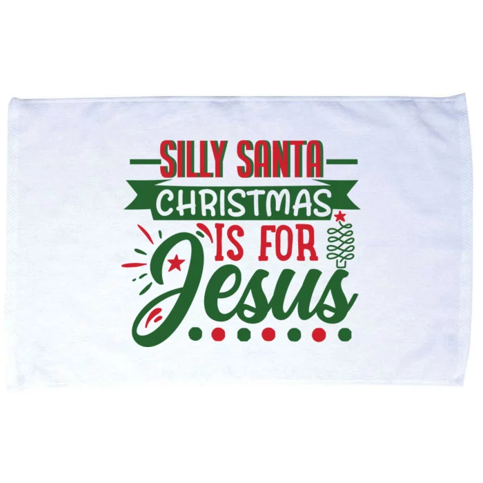 Silly Santa Christmas Is For Jesus Holiday Microfiber Hand Towel