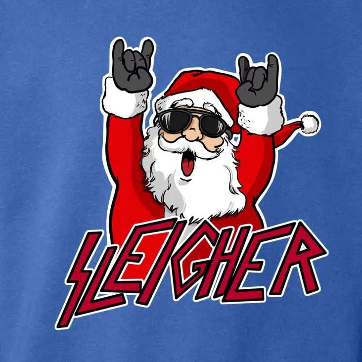 Sleigher Santa Claus Metal Christmas Funny Hail Santa Cute Gift Toddler Hoodie