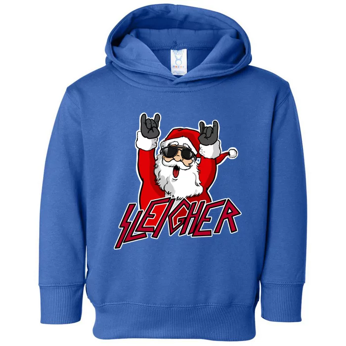 Sleigher Santa Claus Metal Christmas Funny Hail Santa Cute Gift Toddler Hoodie