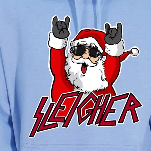 Sleigher Santa Claus Metal Christmas Funny Hail Santa Cute Gift Unisex Surf Hoodie