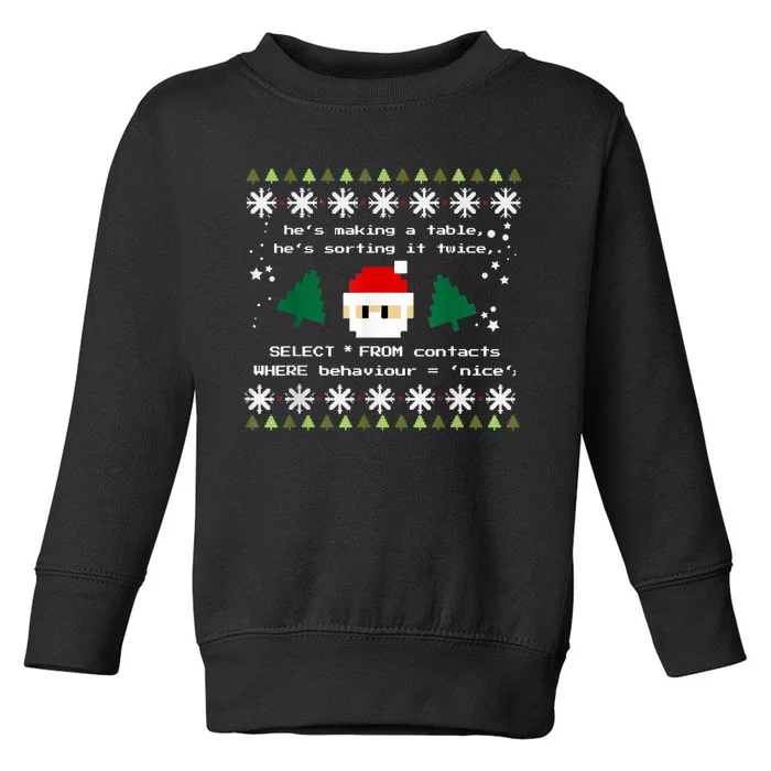 SQL Santa Claus Database Clause Developer Code DB Programmer Toddler Sweatshirt