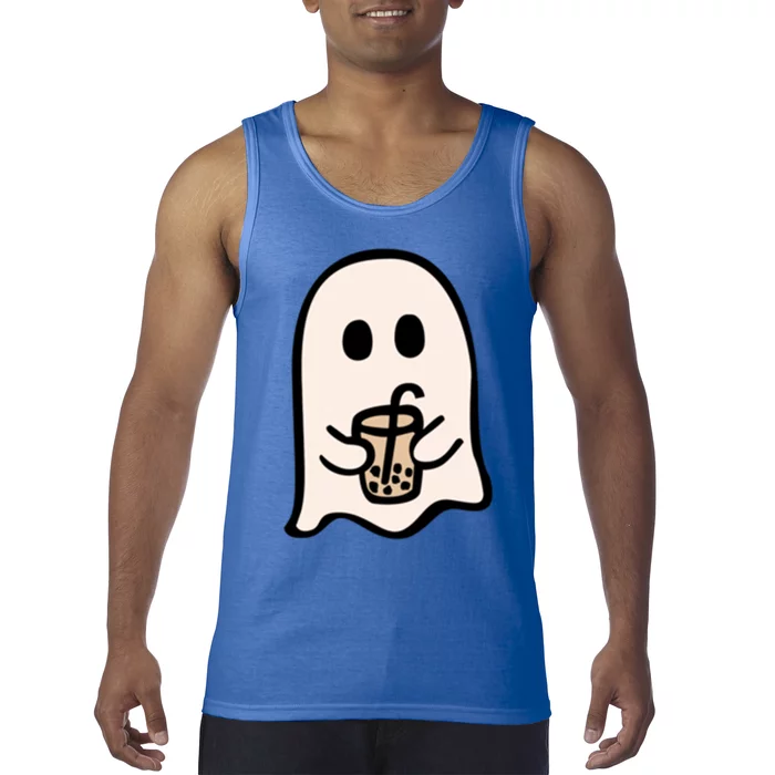 Spooky Season Cute Little Ghost Ice Coffee Halloween Funny Gift Tank Top