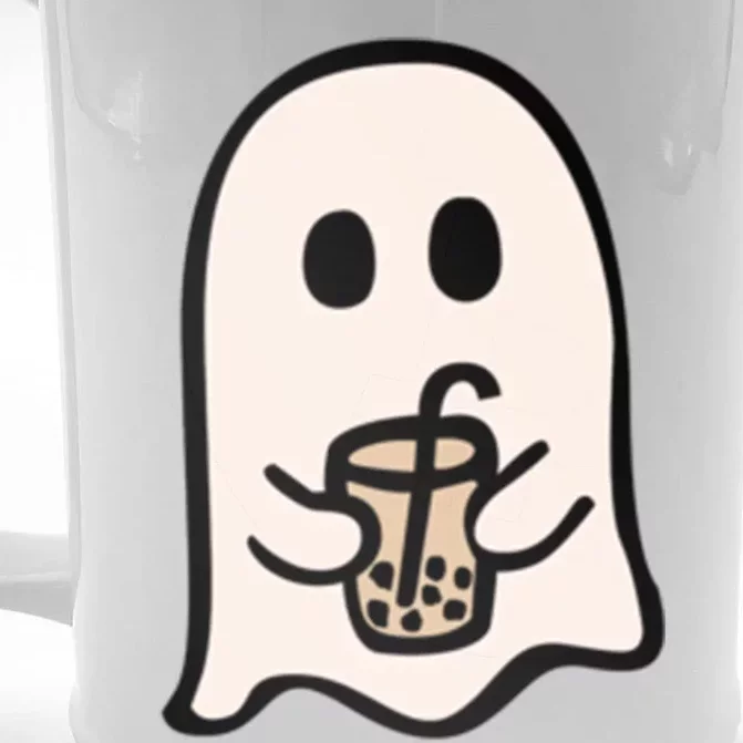 Spooky Season Cute Little Ghost Ice Coffee Halloween Funny Gift Front & Back Beer Stein