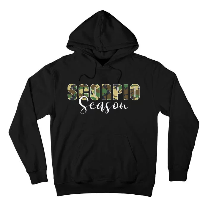 Scorpio Season Camo Zodiac Birthday Tall Hoodie