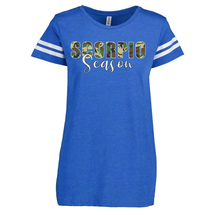 Scorpio Season Camo Zodiac Birthday Enza Ladies Jersey Football T-Shirt