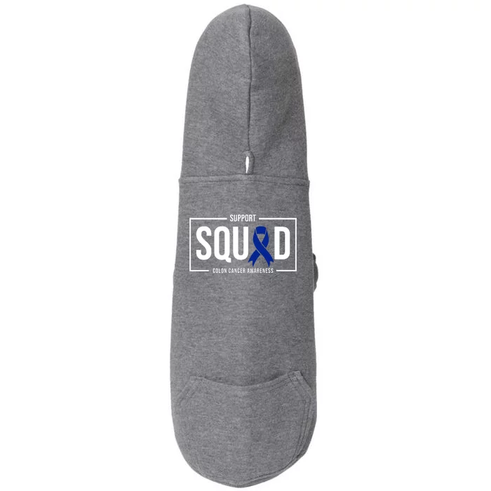 Support Squad Colon Cancer Awareness Doggie 3-End Fleece Hoodie