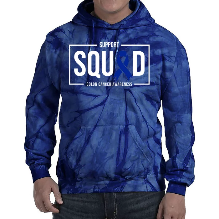 Support Squad Colon Cancer Awareness Tie Dye Hoodie