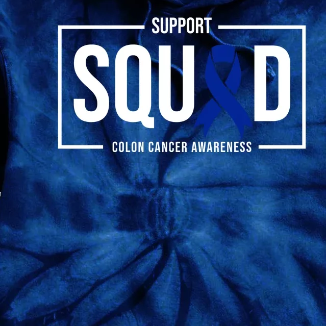 Support Squad Colon Cancer Awareness Tie Dye Hoodie