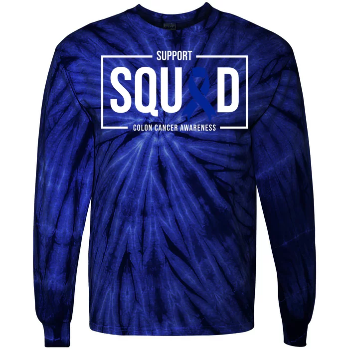 Support Squad Colon Cancer Awareness Tie-Dye Long Sleeve Shirt