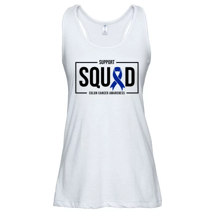 Support Squad Colon Cancer Awareness Ladies Essential Flowy Tank