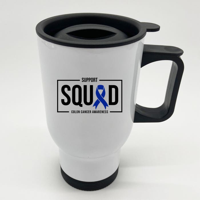 Support Squad Colon Cancer Awareness Front & Back Stainless Steel Travel Mug