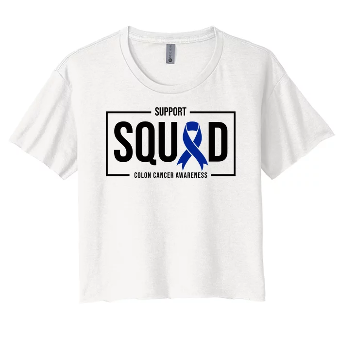 Support Squad Colon Cancer Awareness Women's Crop Top Tee