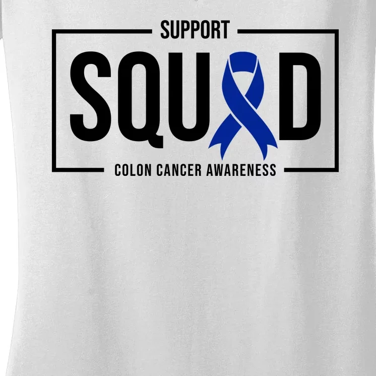 Support Squad Colon Cancer Awareness Women's V-Neck T-Shirt