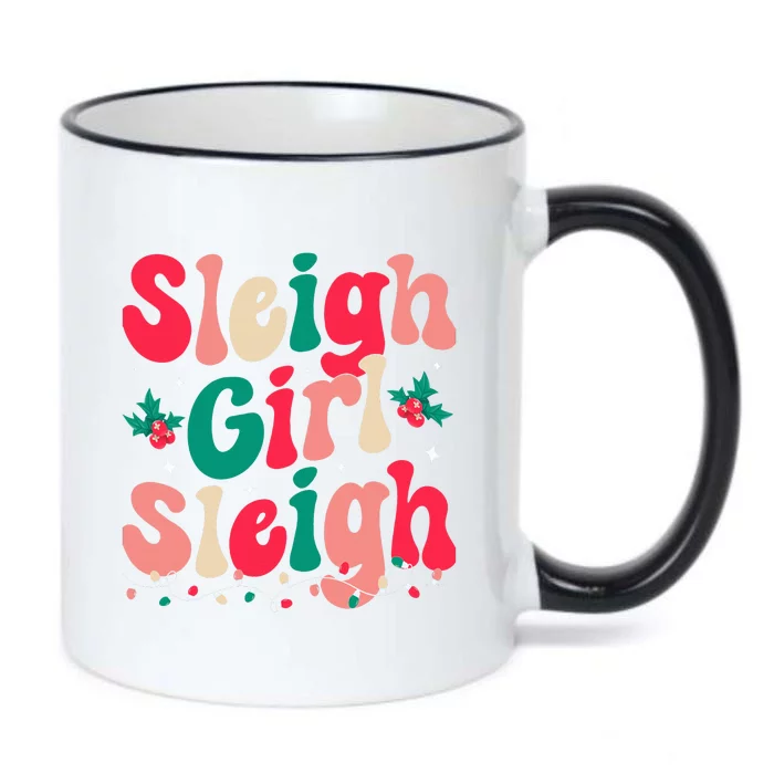 Sleigh  Sleigh Christmas Retro Xmas Holiday Black Color Changing Mug