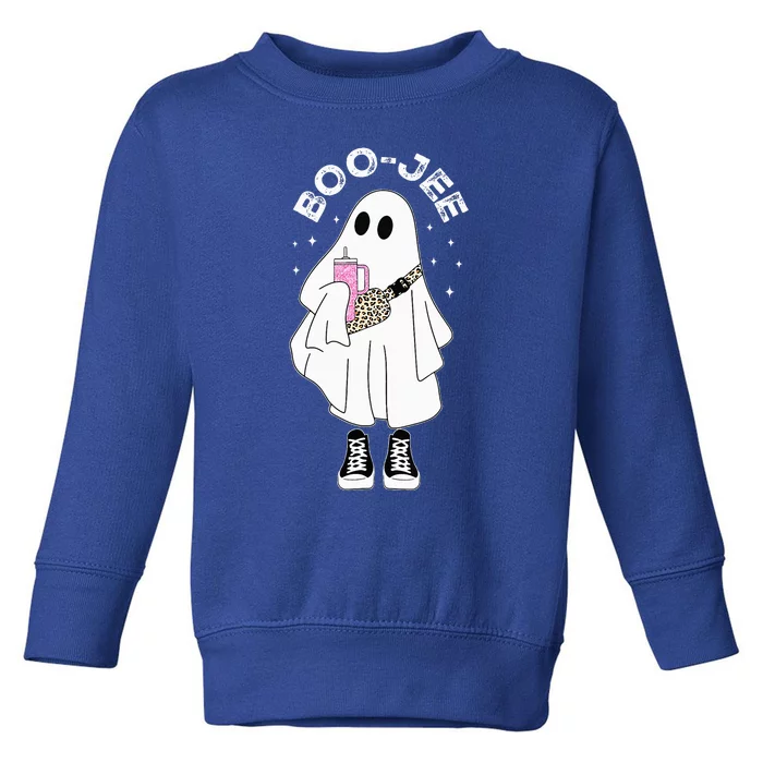 Spooky Season Cute Ghost Halloween Costume Boujee Boo Jee Toddler Sweatshirt