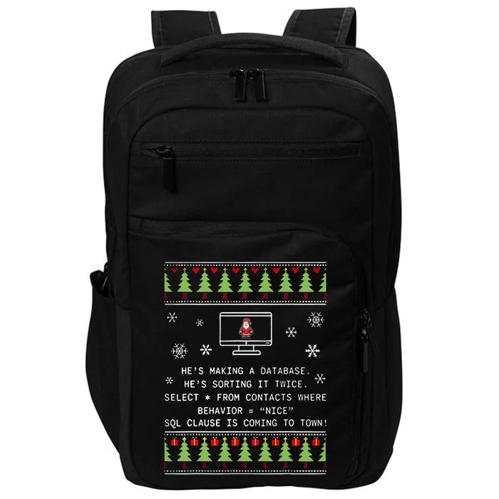 SQL Santa Claus Database Clause Developer Code DB Programmer Impact Tech Backpack