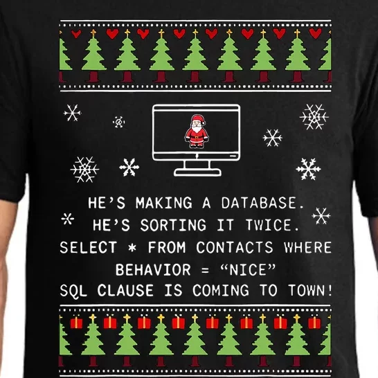 SQL Santa Claus Database Clause Developer Code DB Programmer Pajama Set