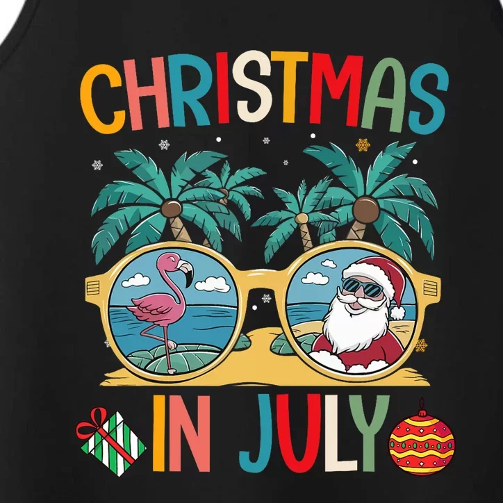 Summer Santa Claus Beach Christmas In July Funny Performance Tank